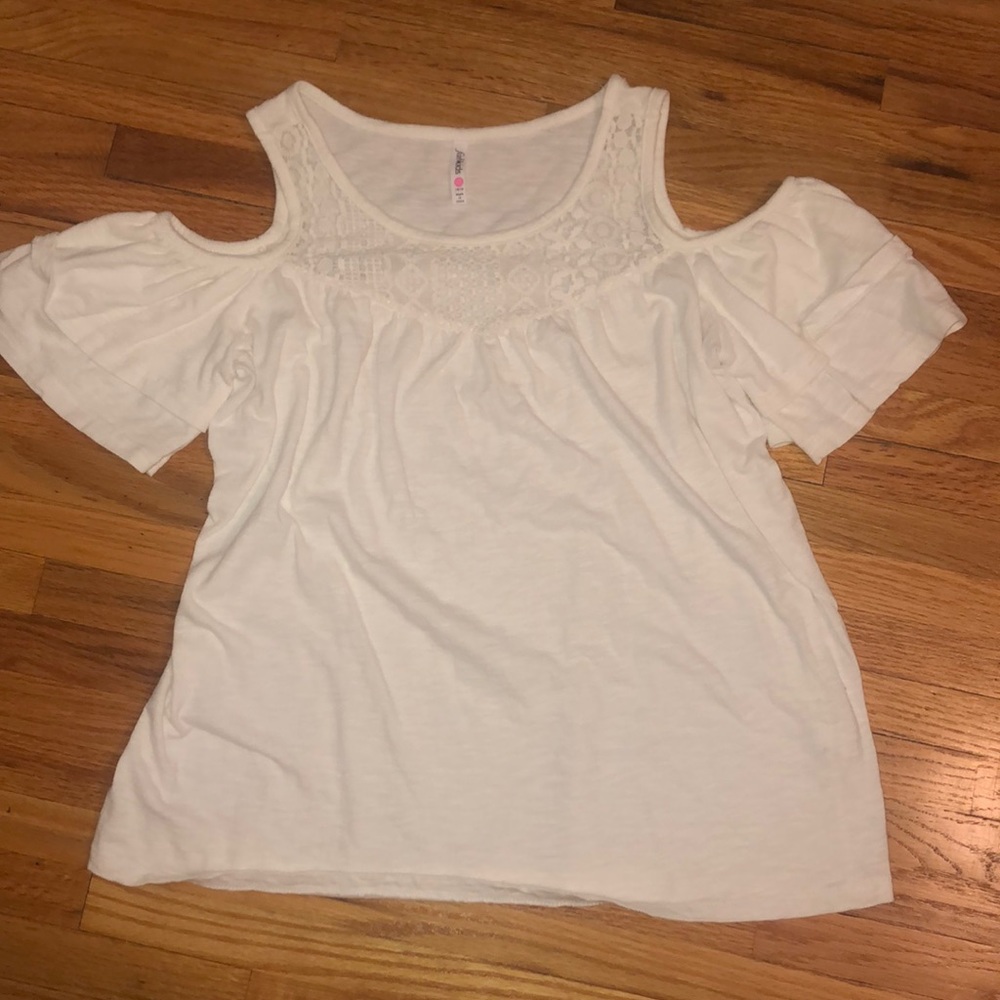 fabletics kids off the shoulder top